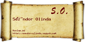 Sándor Olinda névjegykártya